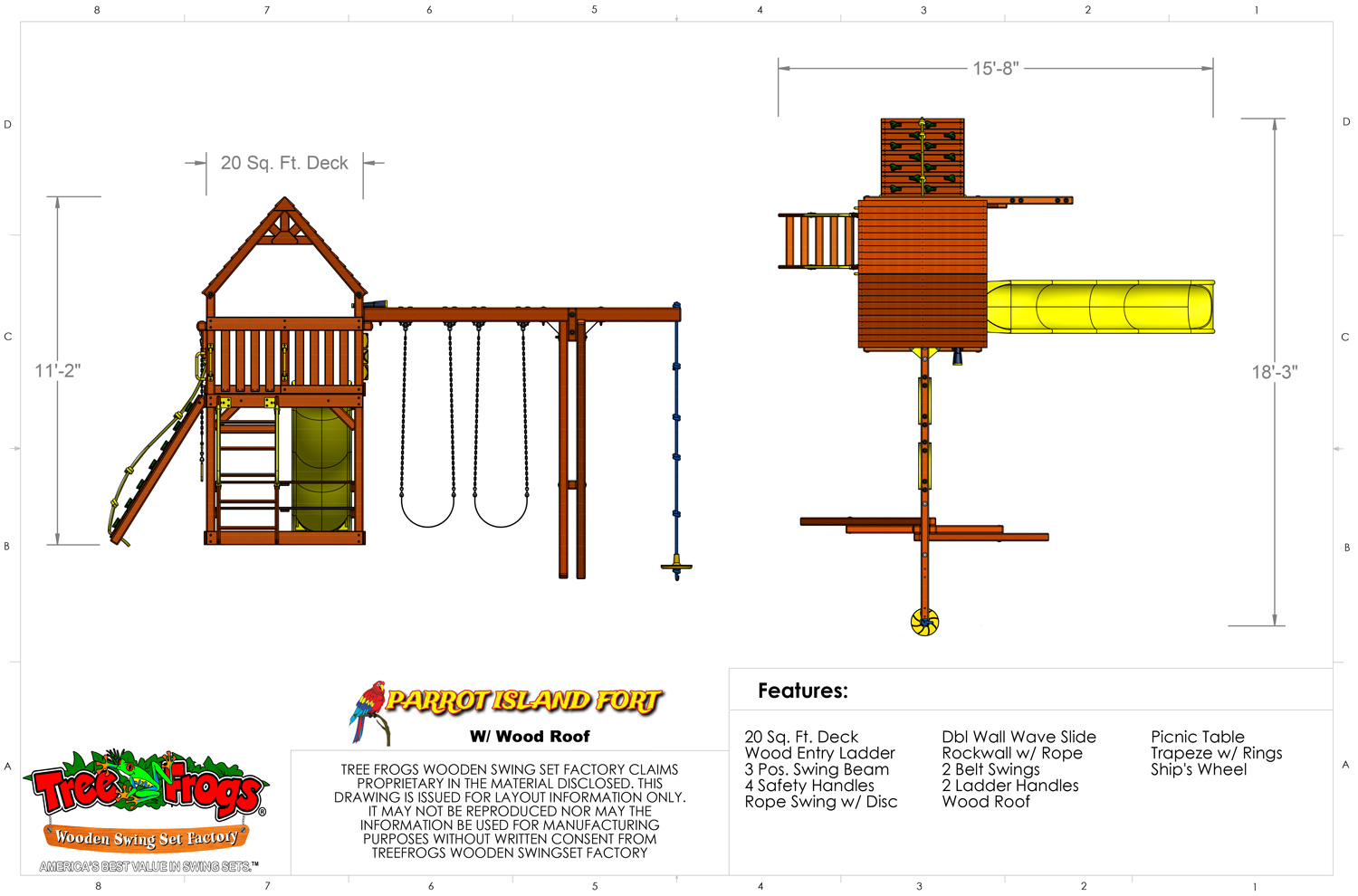 Parrot-Island-Fort-with-Wood-Roof-and-Green-Wave-Slide-f
